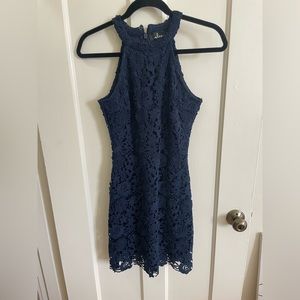 Lulus Navy Blue lace minidress